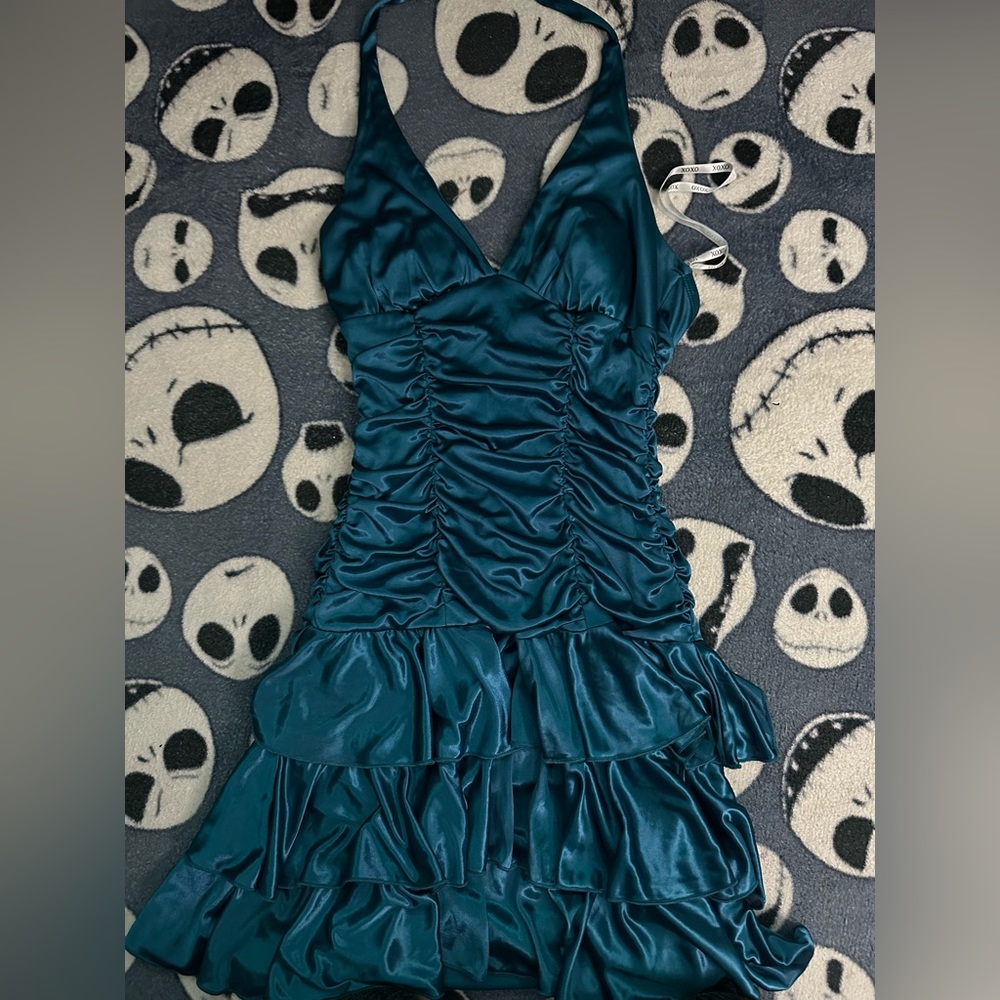 Blue silk layered dress!